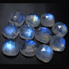 10mm - 11pcs -AAA Gorgeous Quality Rainbow Moonstone Super Sparkle Rose Cut Faceted Cushion -Each Pcs Full Flashy Gorgeous Fire
